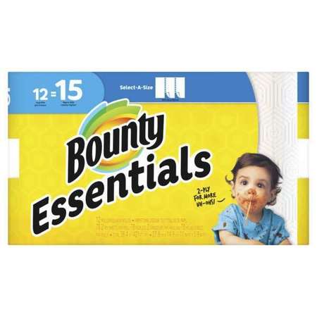Bounty Paper Towel Essentials Lrg Roll White Select A Size, PK12 75720